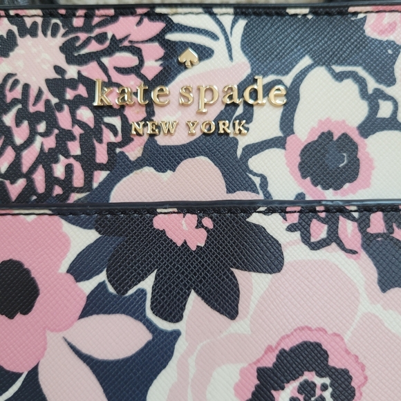 *NWOT* Kate Spade Pink and Black Staci Dahlia Floral Satchel - Picture 7 of 15